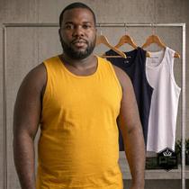 Regata Masculina Plus Size Lisa em Algodão Básica Confortável G1 ao G18
