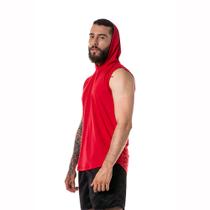 Regata Masculina Vermelha Capuz Oversized Longline