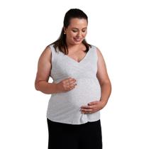 Regata mescla clara gestante de amamentação - 2 em 1 Regata mescla clara gestante de amamentação - 2 em 1