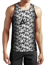 Regata Mesclada Branco e Preto Atlética Esportes