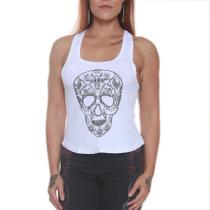 Regata mexican skull branco - black skull - clothing (m)