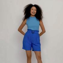 Regata Miami Feminina Conforto e Estilo Tecido Canelado Azul Regata Miami Feminina Conforto e Estilo Tecido Canelado Azul