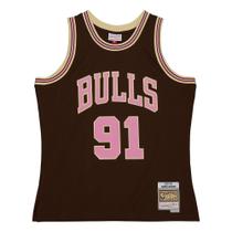 Regata Mitchell & Ness Brown Sugar Bacon Swingman Jersey Chicago Bulls 1997-98 Dennis Rodman Marrom