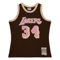 Regata Mitchell & Ness Brown Sugar Bacon Swingman Jersey Los Angeles Lakers 1996-97 Shaquille O'Neal Marrom