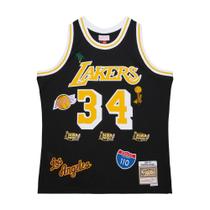 Regata Mitchell & Ness Jersey Highway Swingman Los Angeles Lakers 1996-97 Shaquille O'Neal Preta