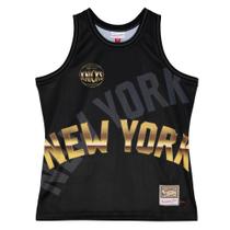 Regata Mitchell & Ness Swingman Jersey Big Face Fashion Tank New York Knicks Preta