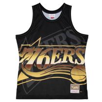 Regata Mitchell & Ness Swingman Jersey Big Face Fashion Tank Philadelphia 76ERS Preta