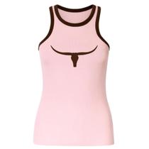 Regata Moiadeiros Rosa Logo Marrom Cor:RosaTamanho:G Regata Moiadeiros Rosa Logo Marrom Cor:RosaTamanho:G