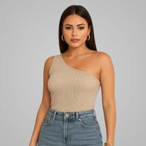 Regata Mula Manca Feminina Canelada Basica Elegante Verão