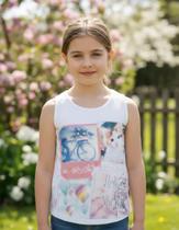 REGATA MULLET EM MALHA FLAMÊ COM RENDA NA LATERAL Nº 4 AO 14