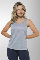 Regata Nadador Feminina Cinza Mescla 100% Poliéster - Confortável e Durável