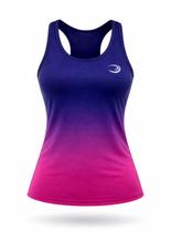 Regata Nadadora Fitness Feminina Azul e Pink SUMMER PRO Treino Beach Tennis