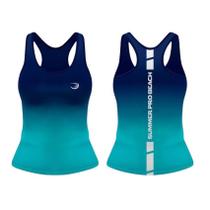 Regata Nadadora Fitness Feminina Azul Verde SUMMER PRO Treino Beach Tennis Regata Nadadora Fitness Feminina Azul Verde SUMMER PRO Treino Beach Tennis