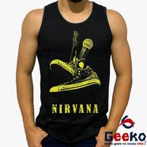Regata Nirvana 100% Algodão Camiseta Regata Masculina Rock Geeko