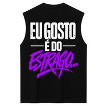 Regata oversized after preta - eu gosto é do estrago - 100% algodão