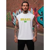 Regata Oversized Estampada Brasil para Copa 2026 Regatão para Treino