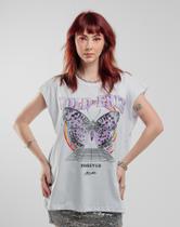 Regata oversized feminina butterfly wild e free branco - jayjam rockwear Regata oversized feminina butterfly wild e free branco - jayjam rockwear