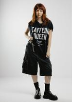 Regata oversized feminina caffeine queen preto - jayjam rockwear