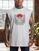 Regata Oversized Machao Aguia Rosas Algodão Premium Verão