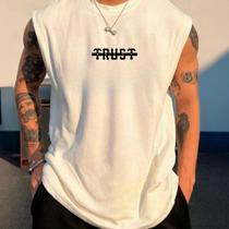 Regata Oversized Masculina Academia Trust treino 100% Algodão