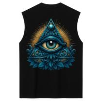 Regata Oversized Preta Eye Dark - Estilo Streetwear em Algodão 100% Regata Oversized Preta Eye Dark - Estilo Streetwear em Algodão 100%