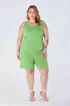 Regata Plus Size Básica Ajustada Viscolycra Verde Brenda