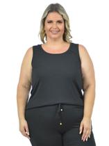 Regata plus size canelada