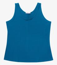 Regata Plus Size Em Ribana Canelada Secret Glam Azul Regata Plus Size Em Ribana Canelada Secret Glam Azul