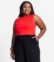 Regata Plus Size Em Ribana Canelada Secret Glam Laranja Regata Plus Size Em Ribana Canelada Secret Glam Laranja