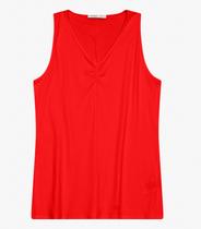 Regata Plus Size Em Ribana Canelada Secret Glam Laranja