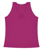 Regata Plus Size Em Ribana Canelada Secret Glam Roxo