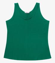 Regata Plus Size Em Ribana Canelada Secret Glam Verde Regata Plus Size Em Ribana Canelada Secret Glam Verde