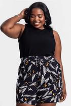 Regata Plus Size em Ribana Canelada - Secret Glam Regata Plus Size em Ribana Canelada - Secret Glam