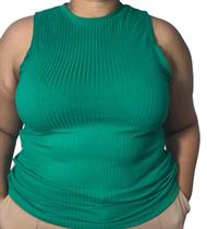 Regata Plus Size Em Ribana Canelada