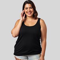 Regata Plus Size Feminina Algodão Blusa Academia Basica Lisa Coloridas