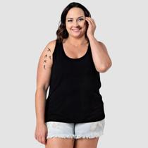 Regata Plus Size Feminina Algodão Blusa Academia Basica Lisa Coloridas