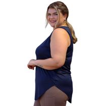 Regata Plus Size Feminina Mullet Suplex Liso Blusa Básica Long Line Tampa Bumbum Esportiva 3073A Regata Plus Size Feminina Mullet Suplex Liso Blusa Básica Long Line Tampa Bumbum Esportiva 3073A