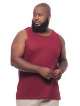 Regata Plus Size Masculina Anistia Tradicional sem Estampa Vinho Regata Plus Size Masculina Anistia Tradicional sem Estampa Vinho