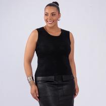 Regata plus size modal pedraria fem Regata plus size modal pedraria fem