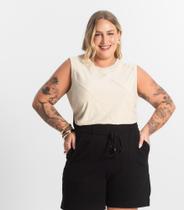 Regata Plus Size Viscose Creponada Secret Glam com Recortes G1 ao G2 Regata Plus Size Viscose Creponada Secret Glam com Recortes G1 ao G2