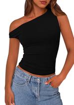 Regata PRETTYGARDEN Feminina Ombro a Ombro Preta