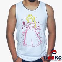 Regata Princesa Peach 100% Algodão Mario Bros Geeko