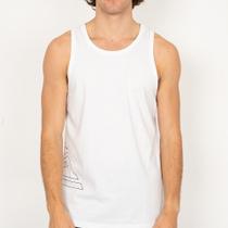 Regata Quiksilver Outline Side Logo SM26 Masculina Branco Regata Quiksilver Outline Side Logo SM26 Masculina Branco