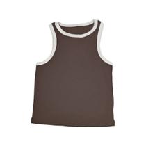 Regata ribana, basic+, em malha algodão com elastano, referecia r040 cinza/off white g - Não Disponível Regata ribana, basic+, em malha algodão com elastano, referecia r040 cinza/off white g - Não Disponível