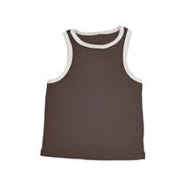 Regata ribana, basic+, em malha algodão com elastano, referecia r040 cinza/off white gg - Não Disponível Regata ribana, basic+, em malha algodão com elastano, referecia r040 cinza/off white gg - Não Disponível