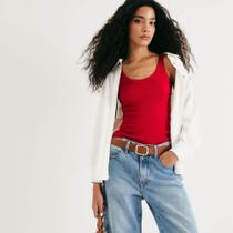 Regata Ribana Canelada Hering Básica Slim Feminina N1TE