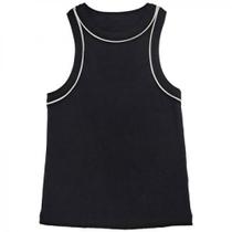 Regata Ribana Feminina Preta e Branca Basic+ Confortável Regata Ribana Feminina Preta e Branca Basic+ Confortável