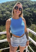 Regata simétrica ponta em malha canelada