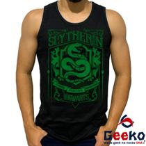 Regata Sonserina 100% Algodão Harry Potter Hogwarts Slytherin Camiseta Regata Geeko 06