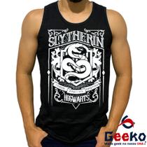 Regata Sonserina 100% Algodão Harry Potter Hogwarts Slytherin Camiseta Regata Geeko 07